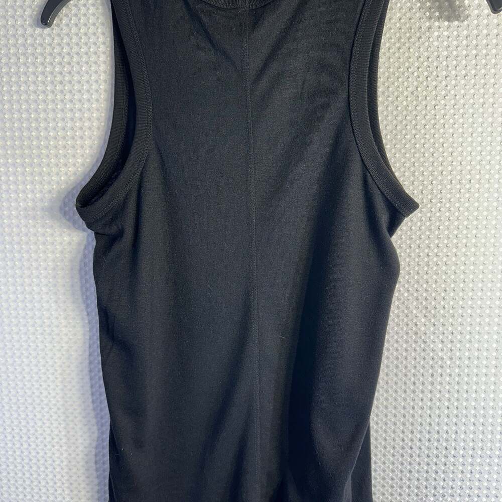 Topshop Slouchy Scoop Neck Tank Top in Black - Picture 3 of 4